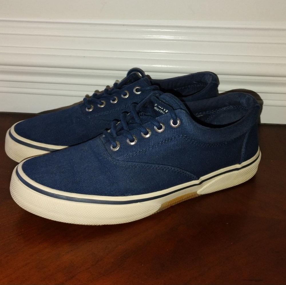 Sperry Men's Canvas Blue, Sz-7.5 Only Worn Once - image 1